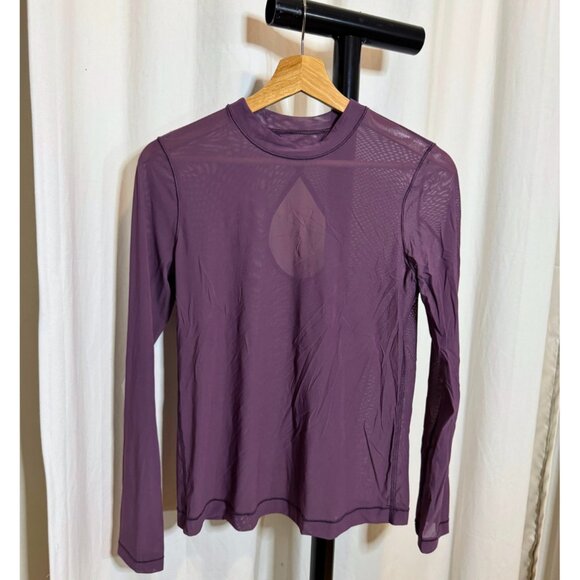 Lululemon Purple Sheer Long Sleeve Mockneck - 6 - Picture 1 of 1